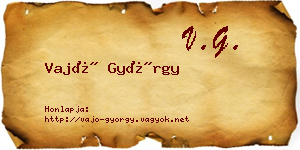 Vajó György névjegykártya